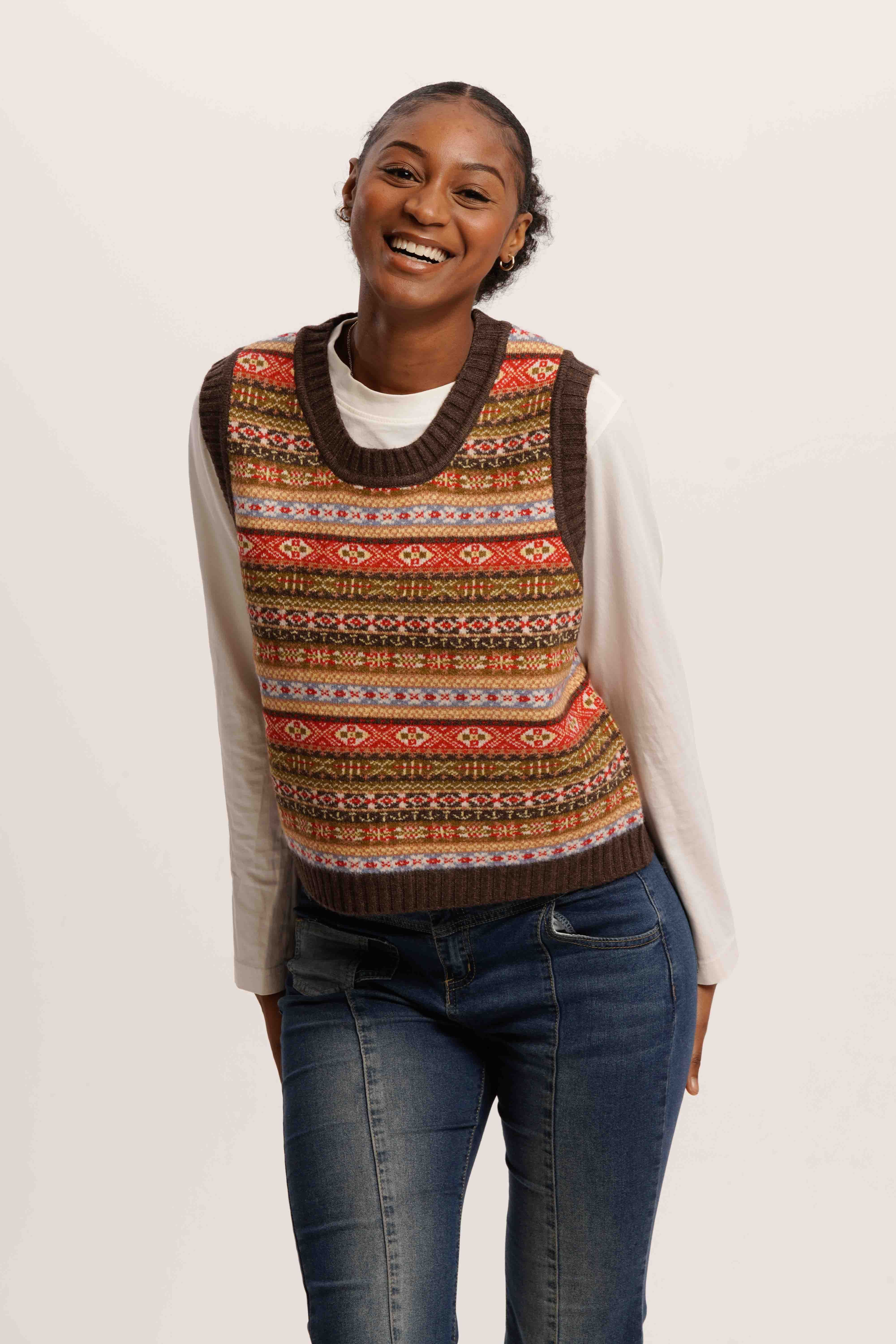 Sleeveless Sweater Fair Isle Vest Pattern Free Retro Fair Isle Knit