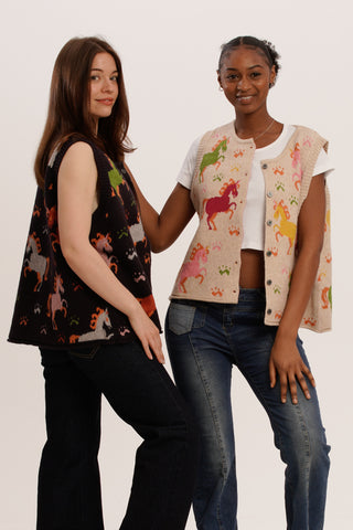 Rainbow Unicorn Duo – Whimsical Knit Vest Bundle