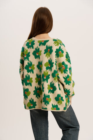 Green Flower Cardigan
