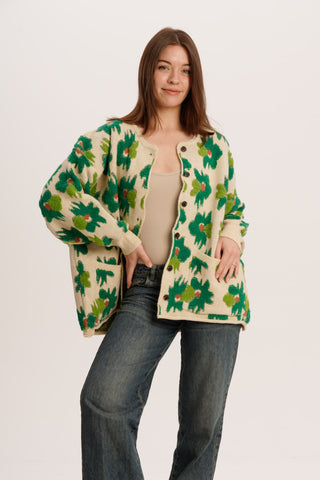 Green Flower Cardigan