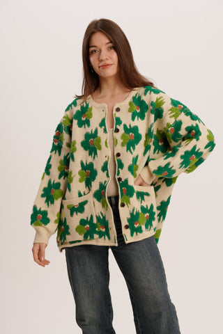 Green Flower Cardigan